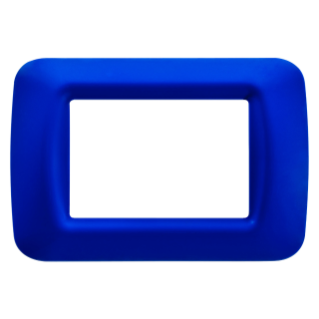 TOP SYSTEM PLATE - IN TECHNOPOLYMER GLOSS FINISHING - 3 GANG - JAZZ BLUE - SYSTEM