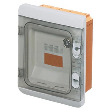 Watertight flush-mounting modular enclosures with shockproof fronts - Grey RAL 7035