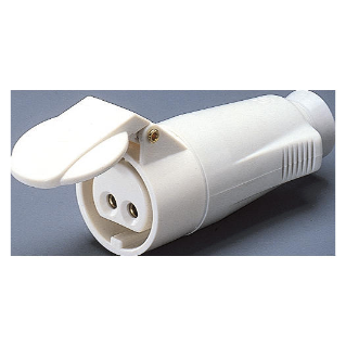 STRAIGHT CONNECTOR - IP44 - 2P 32A 20-25V and 40-50V d.c. - WHITE - 10H - SCREW WIRING