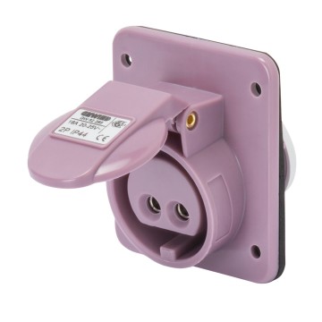 Extra-low voltage screw wiring 10° angled flush-mounting socket-outlets