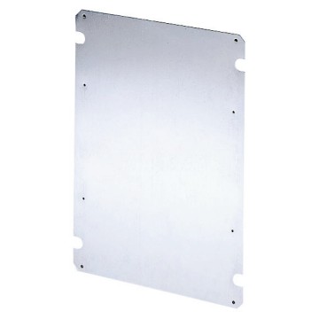 Back-mounting plate in galvanised steel with self-tapping fixing screws