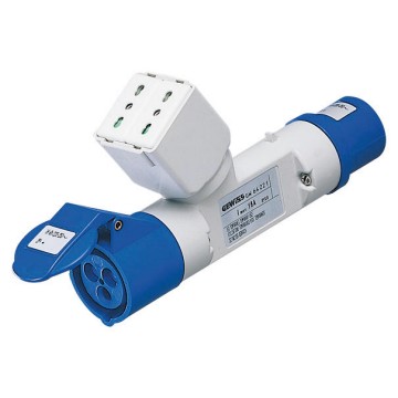 Conversion adaptors: Plug for domestic use / IEC 309 socket-coupler IP44 - 50/60Hz
