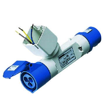 System-Abzweigadapter: Stecker IEC 309 IP44 / Vorrüstung für 2 Systemmodule / Steckdose IEC 309 IP44 - 50/60Hz