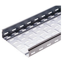 CABLE TRAY WITH TRANSVERSE RIBBING IN GALVANISED STEEL BRN50 - WIDTH 395MM - FINISHING: Z 275