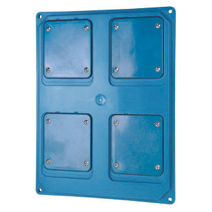QMC16/63 - FLANGED PANEL - 4 FLUSH MOUNTING FLANGES 16/32A - LIGHT BLUE