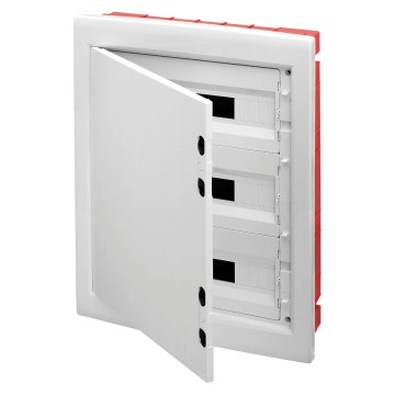 Verdeelborden met panelen met vensters en tweepolig schroefklemmenblok van 80 A conform IP20 en uittrekbaar frame&lt;BR>Wit RAL 9016