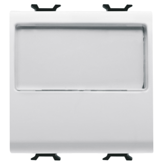 PUSH-BUTTON WITH ILLUMINATED NAME PLATE 250V ac - NO 10A - 2 MODULES - GLOSSY WHITE - CHORUS