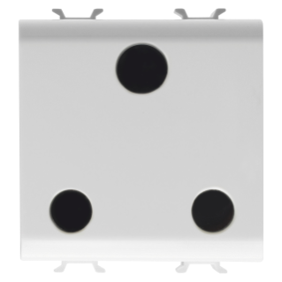 INDIAN/SOUTH AFRICAN STANDARD SOCKET-OUTLET 250V ac - 2P+E 16A - 2 MODULES - SATIN WHITE - CHORUS
