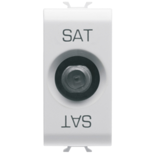 COAXIAL TV/SAT SOCKET-OUTLET, CLASS A SHIELDING - FEMALE F CONNECTOR - DIRECT WITH CURRENT PASSING - 1 MODULE - GLOSSY WHITE - CHORUS