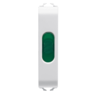 SINGLE INDICATOR LAMP - GREEN - 1/2 MODULE - GLOSSY WHITE - CHORUS