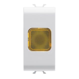 SINGLE INDICATOR LAMP - AMBER - 1 MODULE - GLOSSY WHITE - CHORUS