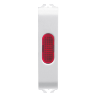 SINGLE INDICATOR LAMP - RED - 1/2 MODULE - GLOSSY WHITE - CHORUS