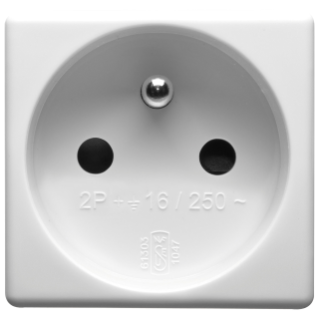 FRENCH STANDARD SOCKET-OUTLET 250V ac - 2P+E 16A - 2 MODULES - SYSTEM WHITE