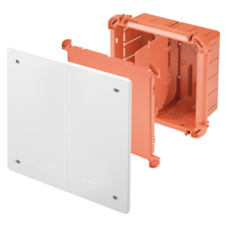 JUNCTION AND CONNECTION BOX FOR SIDE-BY-SIDE ASSEMBLY FOR UPRIGHTS - DIMENSIONS 260X260X121 - PLAIN PLUMBABLE LID - WHITE RAL9016