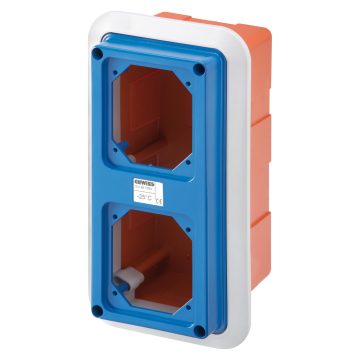 Boxes with frame for flush-mounting with flanged cover fitted for 2 lids - IP55