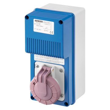 Vertical socket-outlets with bottom with safety transformer (SELV) 230/24V 50/60Hz  - IP67