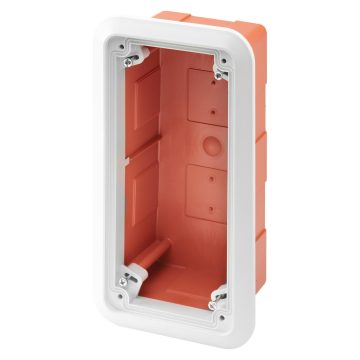 Box with frame for the flush-mounting assembly of fixed vertical socket-outlets - IP55