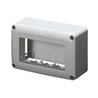 SELF-SUPPORTING DEVICE BOX  FOR SYSTEM DEVICE - SKIRT AND FRAMNE TRUNKING - 4 GANG - SYSTEM RANGE - ANTHRACITE RAL7021