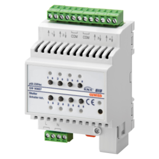 ACTUATOR FOR ROLLER SHUTTERS - 4 CHANNELS - 6A - KNX - IP20 - 4 MODULES - DIN RAIL MOUNTING