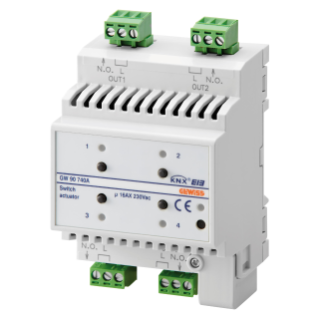 SWITCH ACTUATOR - 4 CHANNELS - 16AX - KNX - IP20 - 4 MODULES - DIN RAIL MOUNTING