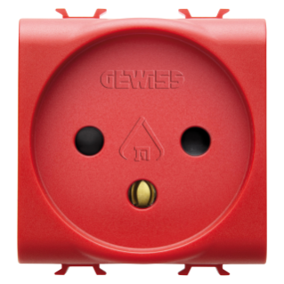 ISRAELI STANDARD SOCKET-OUTLET FOR DEDICATED LINES 250V ac - 2P+E 16A - 2 MODULES - RED - CHORUS