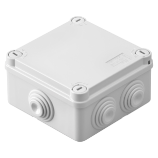 JUNCTION BOX WITH PLAIN QUICK FIXING LID - IP55 - INTERNAL DIMENSIONS 100X100X50 - WALLS WITH CABLE GLANDS - GWT960ºC - GREY RAL 7035