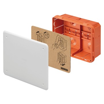 48 PT DIN - Junction and connection boxes for side-by-side assembly with DIN rail integrated on the back-mounting box Colour: White lid RAL 9016