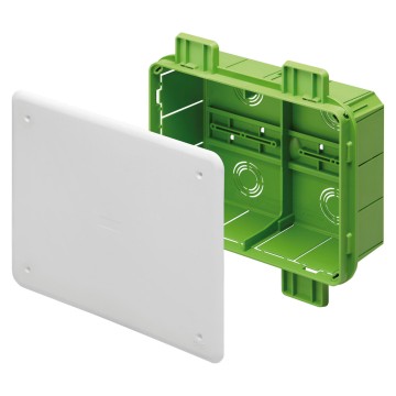 Junction and connection boxes for side-by-side assembly with DIN rail integrated on the back-mounting box - Colour: White lid RAL 9016