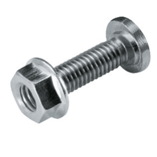 BOLT - WITH FLANGED NUT - M6x20 - FINISHING: INOX 316L