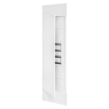 Kit frontal colonne d&#39;installation avec porte et panneaux de finition en métal couleur blanc RAL 9003, 2 coffrets sous porte 40 M et panneaux sous porte blanc RAL 9003