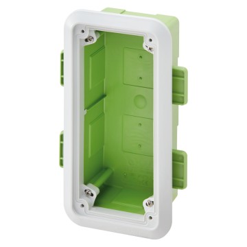 Box with frame for flush-mounting of vertical interlocked socket-outlets - IP55