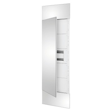 Kit frontal colonne d&#39;installation avec porte et panneaux de finition miroir, 1 coffret sous porte 40 M et panneaux sous porte blanc RAL 9003