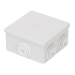 JUNCTION BOX WITH PLAIN PRESS-ON LID - IP44 - INTERNAL DIMENSIONS 80X80X40 - WALLS WITH CABLE GLANDS - GWT960ºC - GREY RAL 7035