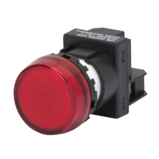 ROUND BACKLIT INDICATOR WITH DIRECT SUPPLY - NOMINAL VOLTAGE 230V - LAMP FIXING BA95 - RED