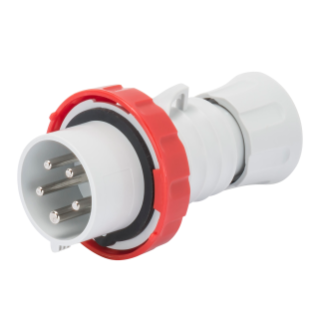 STRAIGHT PLUG HP - WITH FASE INVERTER - IP66/IP67/IP68/IP69 - 3P+N+E 16A 380-415V - RED - 6H - SCREW WIRING