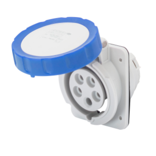 10° ANGLED FLUSH-MOUNTING SOCKET-OUTLET HP - IP66/IP67 - 3P+N+E 32A 200-250V 50/60HZ - BLUE - 9H - SCREW WIRING