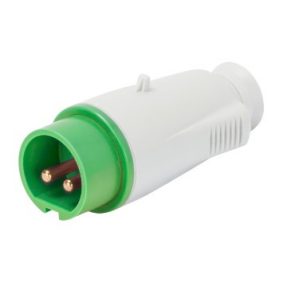 STRAIGHT PLUG - IP44 - 2P 16A 20-25V and 40-50V 100-200HZ - GREEN - 4H - SCREW WIRING