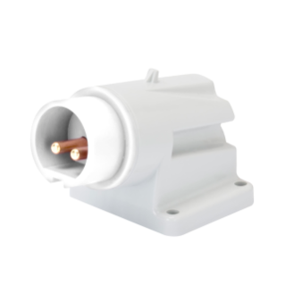 90° ANGLED SURFACE MOUNTING INLET - IP44 - 3P 16A 40-50V 50-60HZ - WHITE - 12H - SCREW WIRING
