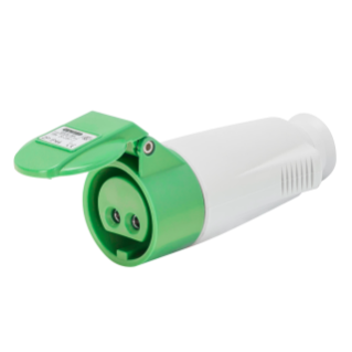 STRAIGHT CONNECTOR - IP44 - 3P 32A 20-25V and 40-50V 401-500HZ - GREEN - 11H - SCREW WIRING