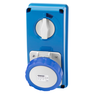 VERTICAL FIXED INTERLOCKED SOCKET OUTLET - WITHOUT BOTTOM - WITHOUT FUSE-HOLDER BASE - 3P+N+E 32A 200-250V - 50/60HZ 9H - IP67