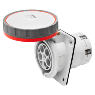 10° ANGLED FLUSH-MOUNTING SOCKET-OUTLET HP - IP66/IP67 - 3P+E 125A 380-415V 50/60HZ - RED - 6H - PILOT CONTACT - MANTLE TERMINAL