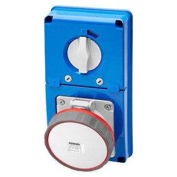Interlocked switched vertical socket-outlets without bottom - with rotary switch and fuse-holder base - 63A - 50/60Hz - IP67