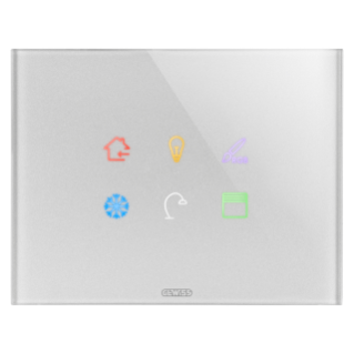 ICE TOUCH PLATE KNX - IN GLASS - 6 TOUCH AREAS - TITANIUM - CHORUS