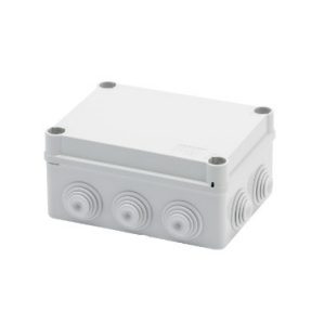JUNCTION BOX WITH PLAIN QUICK FIXING LID - IP55 - INTERNAL DIMENSIONS 150X110X70 - WALLS WITH CABLE GLANDS - GREY RAL 7035
