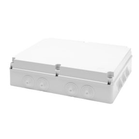 JUNCTION BOX WITH PLAIN SCREWED LID - IP55 - INTERNAL DIMENSIONS 460X380X120 - WALLS WITH CABLE GLANDS - GREY RAL 7035