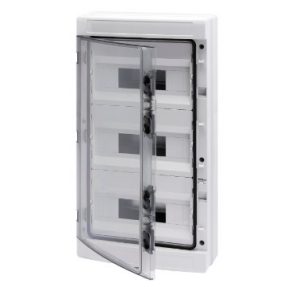 DISTRIBUTION BOARD WITH PANELS WITH WINDOW AND EXTRACTABLE FRAME - PRE- ARRANGED FOR TERMINAL BLOCK - (12X3) 36M IP65