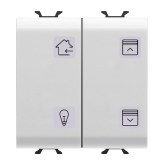 PUSH-BUTTON PANEL WITH INTERCHANGEABLE SYMBOLS - KNX - 4 CHANNELS - 2 MODULES - SATIN WHITE - CHORUS