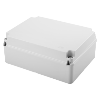 JUNCTION BOX WITH PLAIN SCREWED LID - IP56 - INTERNAL DIMENSIONS 300X220X120 - SMOOTH WALLS - GREY RAL 7035