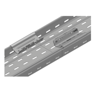 CABLE TRAY WITH TRANSVERSE RIBBING IN GALVANISED STEEL - BRN50 - PREASSEMBLED - WIDTH 395MM - FINISHING HDG