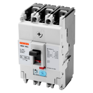 MSX 160c - COMPACT MOULDED CASE CIRCUIT BREAKERS - ADJUSTABLE THERMAL AND FIXED MAGNETIC RELEASE - 25KA 3P 125A 525V